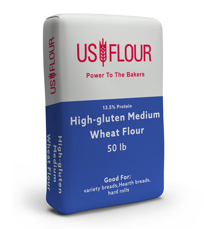 High-gluten Medium Wheat Flour 50 bags shrink wrapped (by the pallet)